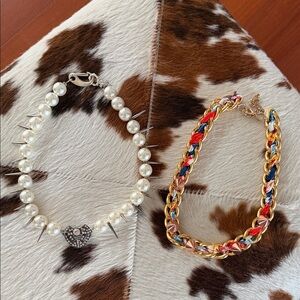 Pearl and Gold Chain Necklace Set